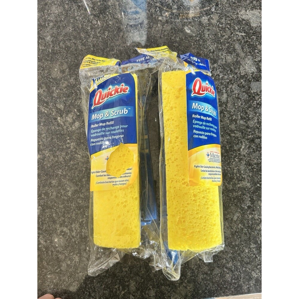 2 Quickie Mop & Scrub Roller Refills Type M Fits #058MB 058BMB Anti-microbial